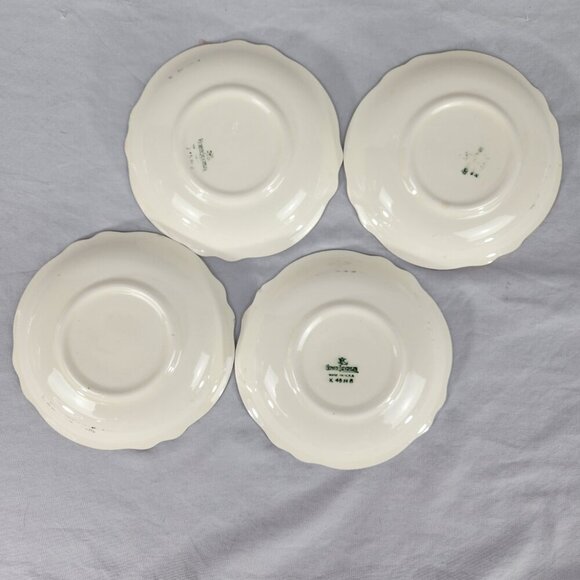 Set of 4 Vintage Homer Laughlin Virginia Rose Woodland Gold Cups and Saucers USA - Picture 13 of 15